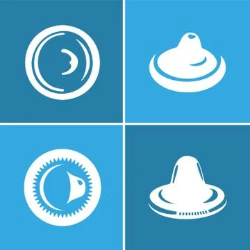 Condom icon set Stock Illustration