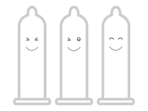Condom line vector cartoon icon Stock Illustration