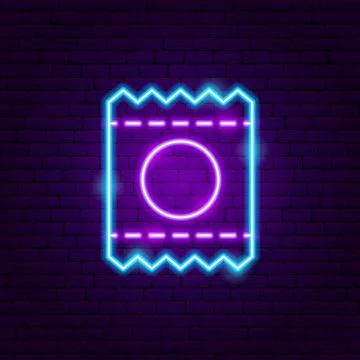 Condom Neon Sign Stock Illustration