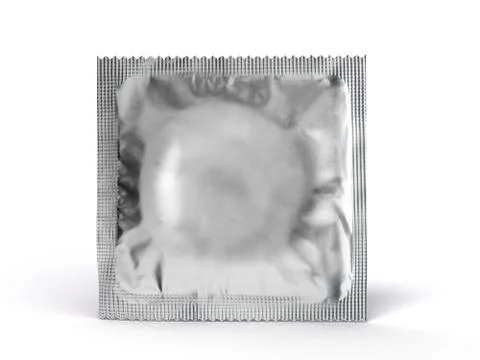 Condom pack 3d render on a white Stock Illustration