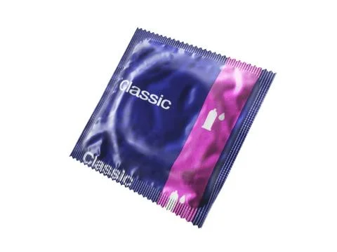 Condom pack 3d render on a white no shadow Stock Illustration