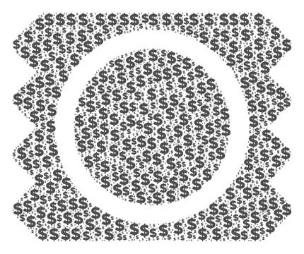 Condom Package Composition of Dollar and Dots Stock-Illustration