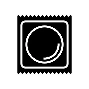 Condom package glyph icon vector illustration Stock-Illustration