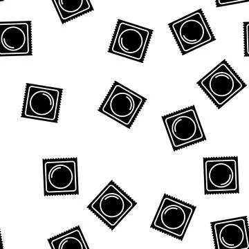 Condom package glyph seamless pattern Stock-Illustration