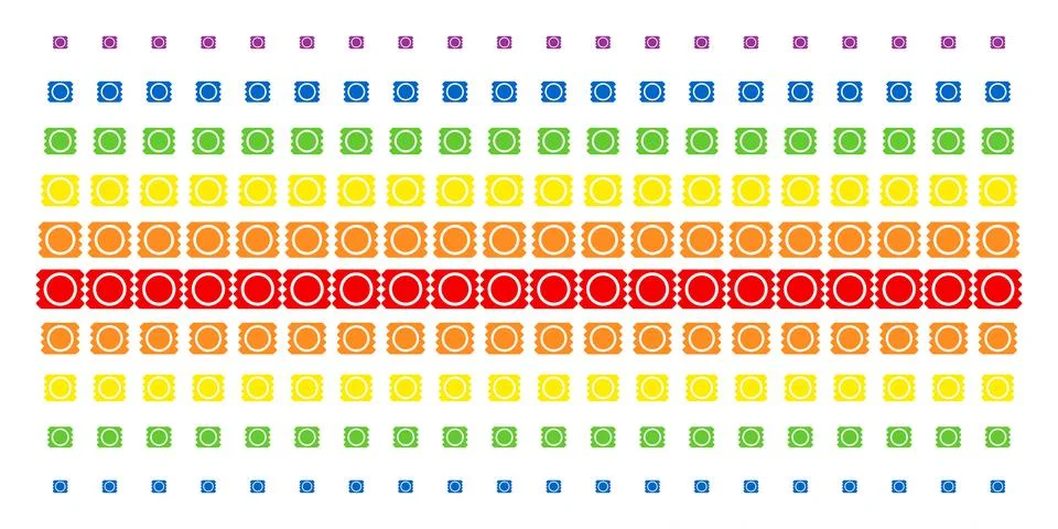 Condom Package Shape Halftone Spectrum Array Stock-Illustration