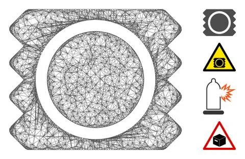 Condom Package Web Vector Mesh Illustration Stock-Illustration