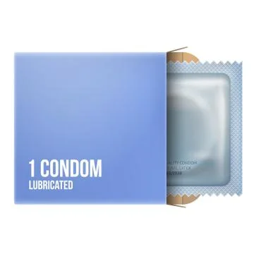 Condom in package on white or transparent background. 스톡 일러스트