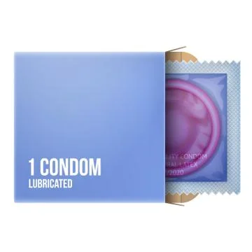 Condom in package on white or transparent background. 스톡 일러스트