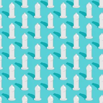Condom pattern seamless. Rubber Contraceptive background. Remedy for genita.. Stock-Illustration