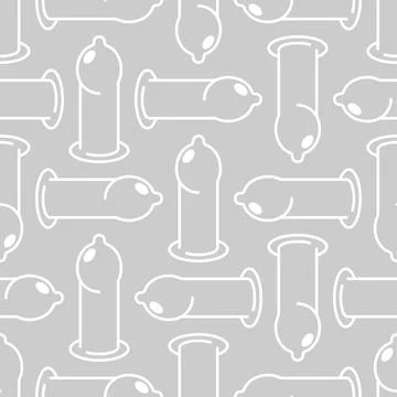 Condom pattern seamless. Rubber Contraceptive background. Remedy for genita.. Stock-Illustration