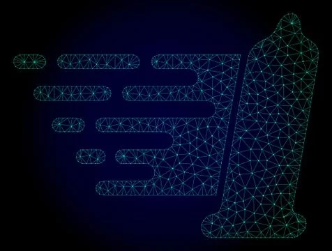 Condom Polygonal Frame Vector Mesh with Fast Motion Effect Stock-Illustration