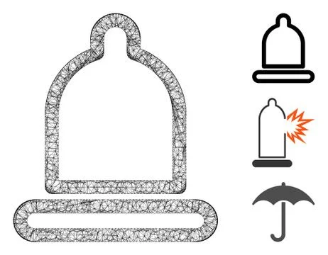 Condom Polygonal Web Vector Mesh Illustration Stock-Illustration