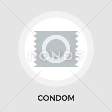 Condom Vector Flat Icon Ilustração Stock