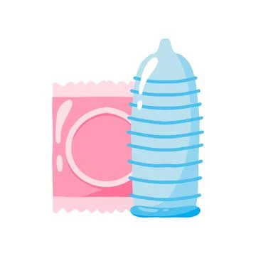 Condom vector illustration.Condom packaging. Stock Illustration