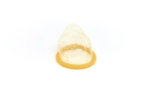 Condom on white background Stock Photos