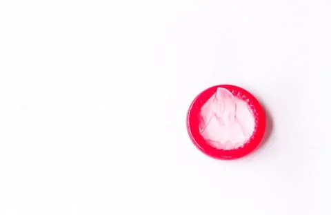 Condom on white background Stock Photos