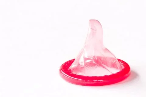 Condom on white background Stock Photos