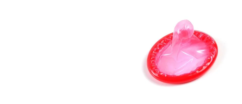 Condom on white background 写真素材