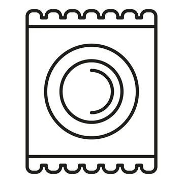 Condom wrapper line art protection prevention icon 스톡 일러스트