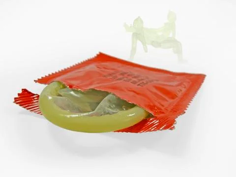 Condom with wrapper Stock Photos