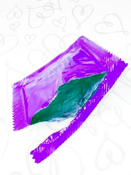 Condom wrapper Foto stock