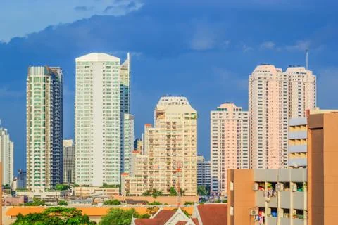 Condominium and flat in raining day Stock Photos