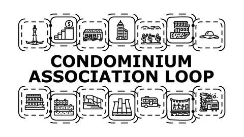 Condominium association loop concept icon vector illustration Stock Illustration