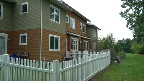 CONDOMINIUM BACK YARD Video stock 102292467