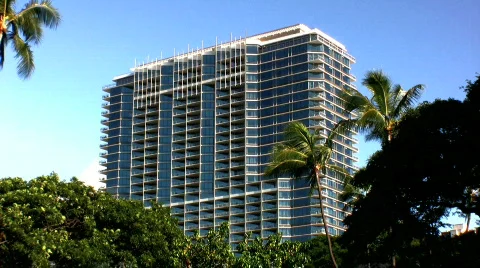 Condominium building Hawaii Stock Footage 624588