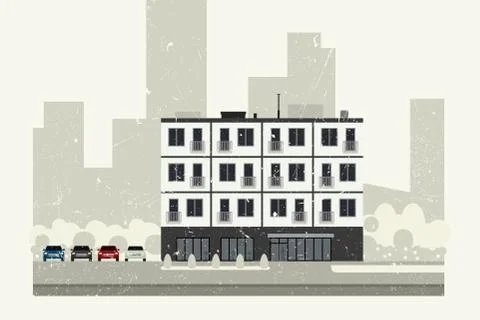 Condominium building Stock Illustration