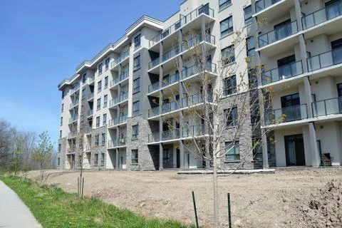 Condominium building under constriction Stock Photos