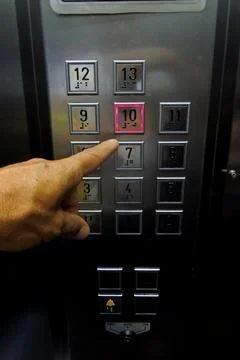 Condominium elevator button Foto stock