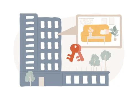 Condominium isolated concept vector illustration. Ilustración de archivo