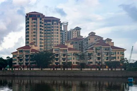 Condominium just before sunset Stock Photos