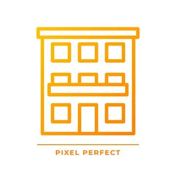 Condominium pixel perfect gradient linear vector icon Ilustração Stock