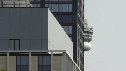 Condominium skyscraper construction in downtown Toronto Stock Footage 140529425