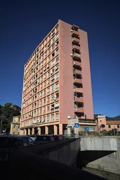 Condominium on a square Stock Photos