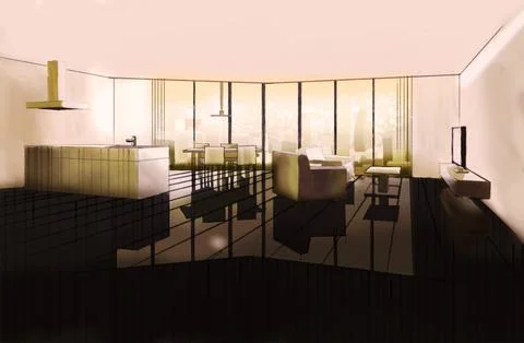 Condominium with TV Ilustración de archivo