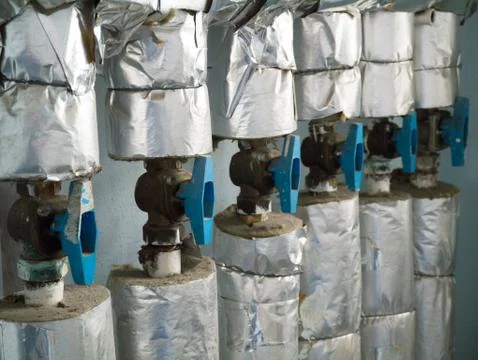 Condominium water supply system in panel flats Stock Photos