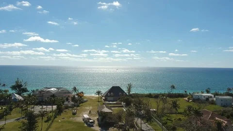 Condominiums And Homes At Coral Beach Shoreline Freeport Bahamas Stock Footage 85982953