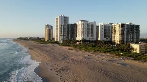 Condominiums on the Beach Reveal Stock Footage 147549169