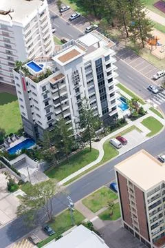 Condominiums from high above Foto stock