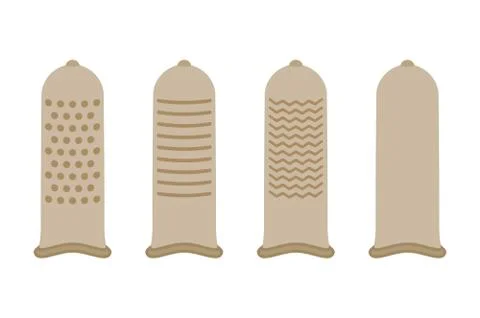 Condoms collection in flat style Stock-Illustration