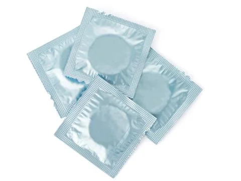 Condoms pack isolated on a white background. Stock Photos