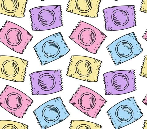 Condoms seamless vector pattern Stock-Illustration