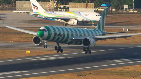 Condor Airbus A330-900 D-ANRK landing at Phuket International Airport Stock Footage 337808042