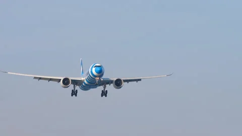 Condor Airbus A330-900 D-ANRF on final approach to Phuket Airport Stock Footage 340231835