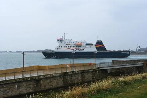 Condor Ferries Commodore Clipper Ship Sailing in Portsmouth, UK Stock Photos