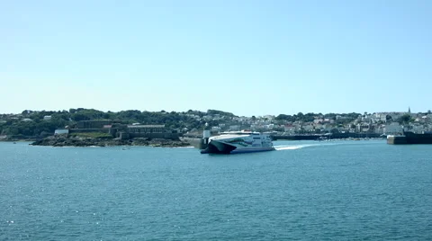Condor ferry leaving port Stock Footage 40522456