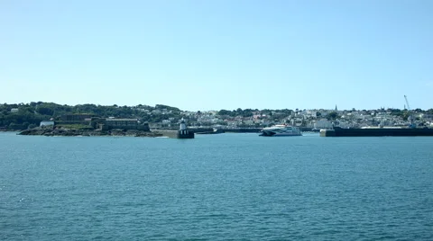 Condor ferry leaving port Stock Footage 40522467